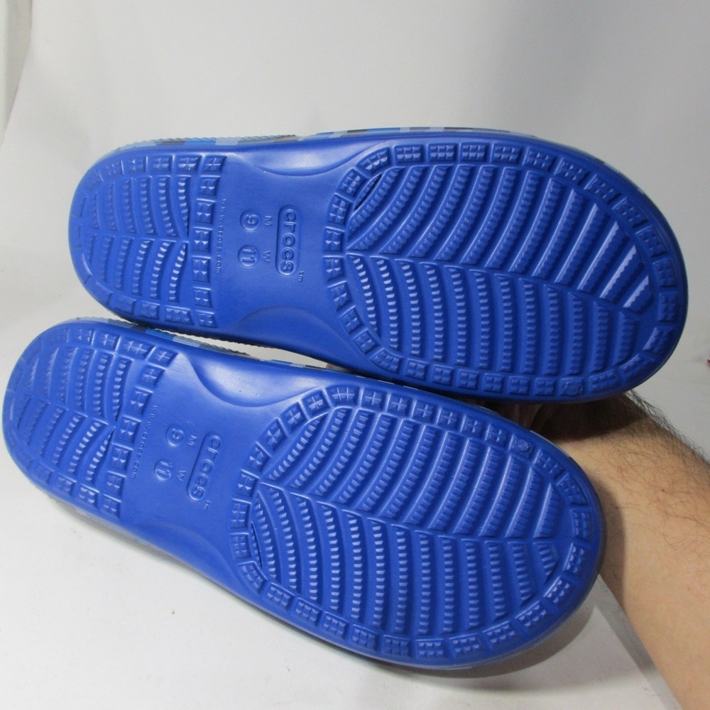 Crocs Slides Mens 9 Blue Camo New Camouflage Comfort Sandals Flip Flop Casual - Picture 7 of 10